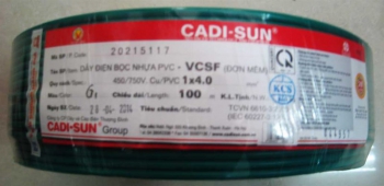 Dây điện 1x4 đen Cadisun