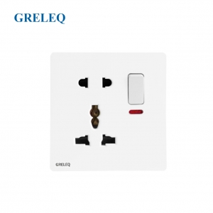 Bộ ổ cắm đôi đa năng có đèn Led C8-008SSW-W