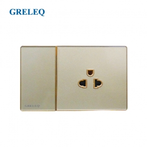Bộ 1 công tắc 1 ổ cắm 3 chấu G8-0019SW-GD