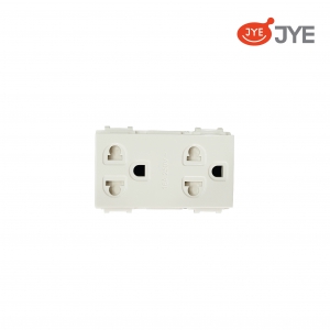 Ổ cắm đôi 3 chấu tiếp địa (không mặt nạ) JY-K15133