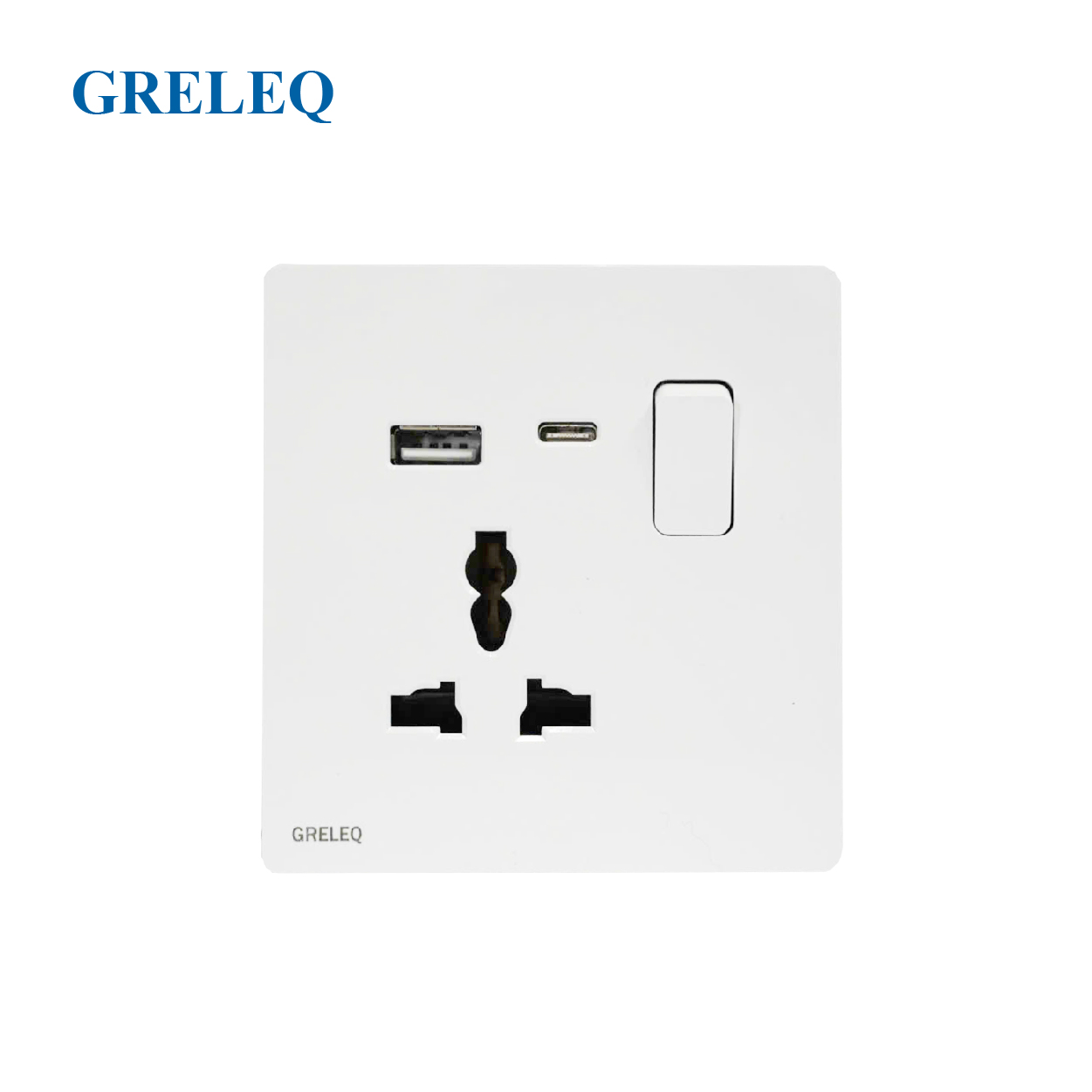 Bộ ổ cắm đơn đa năng kèm hạt USB C1-011SUC-W