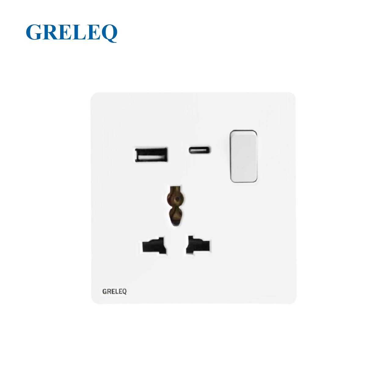 Bộ ổ cắm đơn đa năng kèm hạt USB C8-011SUC-W