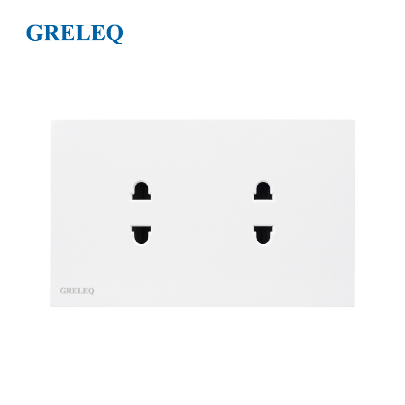 Bộ ổ cắm đôi 2 chấu  G6-007S-W