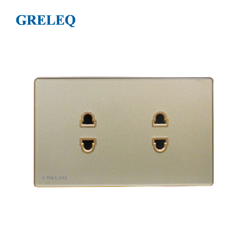 Bộ ổ cắm đôi 2 chấu G8-007S-GD