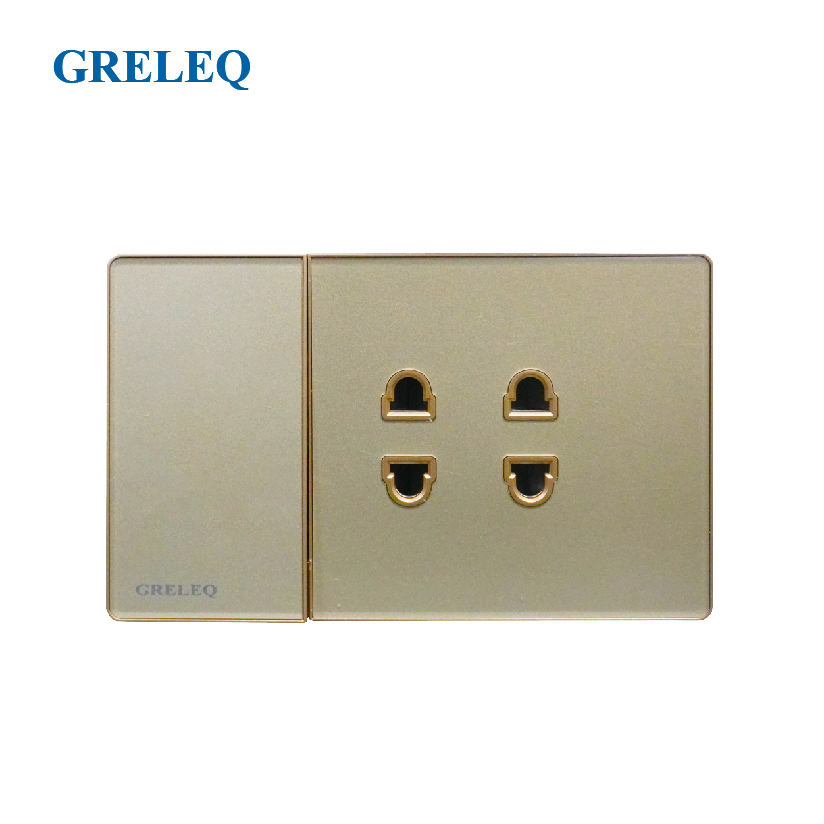 Bộ 1 công tắc 2 ổ cắm G8-0127SSW-GD