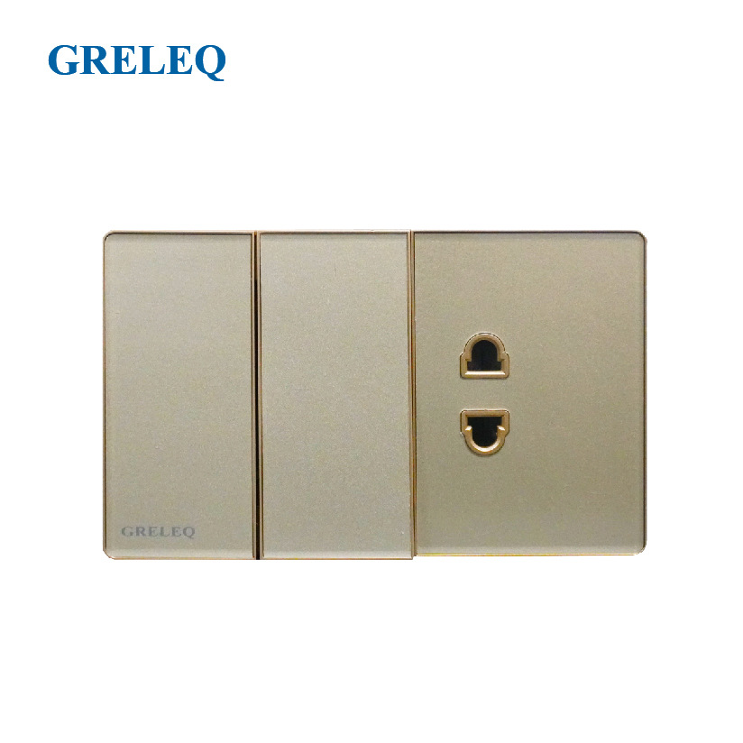 Bộ 2 công tắc 1 ổ cắm G8-0226SSW-GD