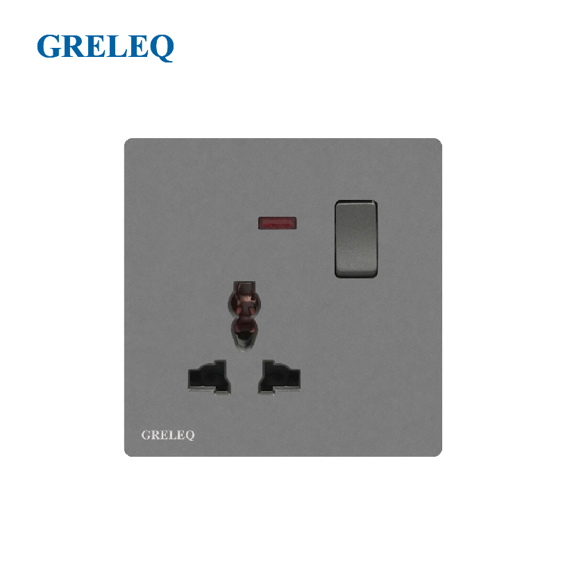 Bộ ổ cắm đơn đa năng có đèn led T1-008SSW-G