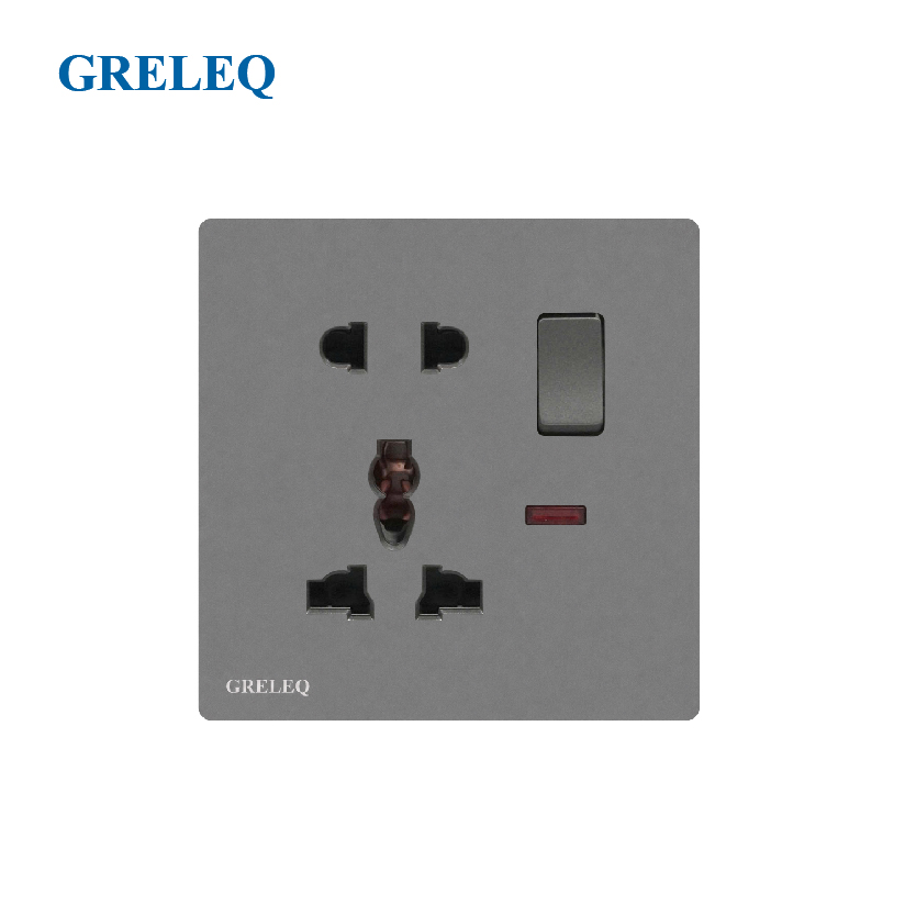 Bộ ổ cắm đôi đa năng có đèn led T1-010SSW-G