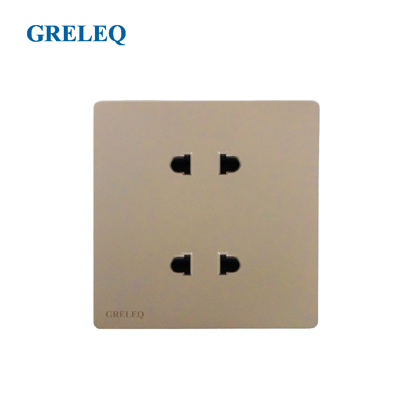 Bộ ổ cắm đôi 2 chấu T6-007S-GD