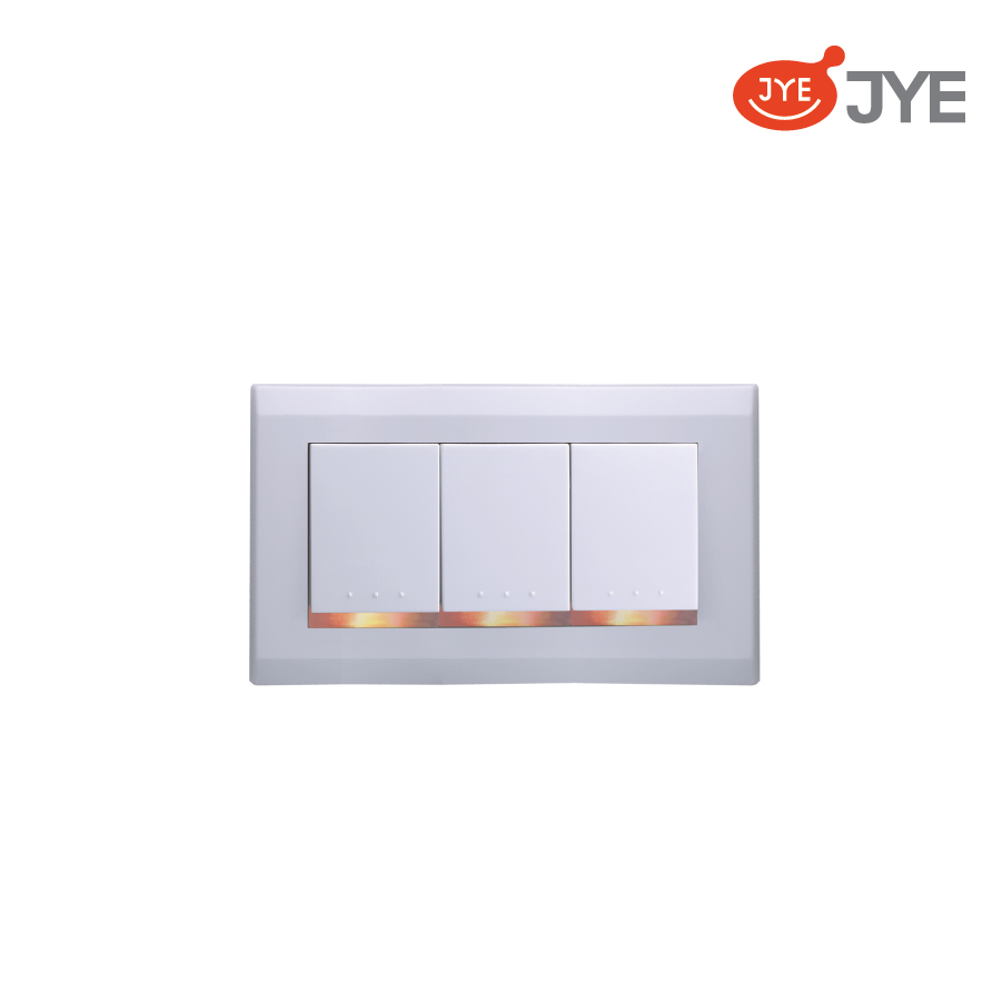 Công tắc 3 phím JY-N53522-LI Trắng White